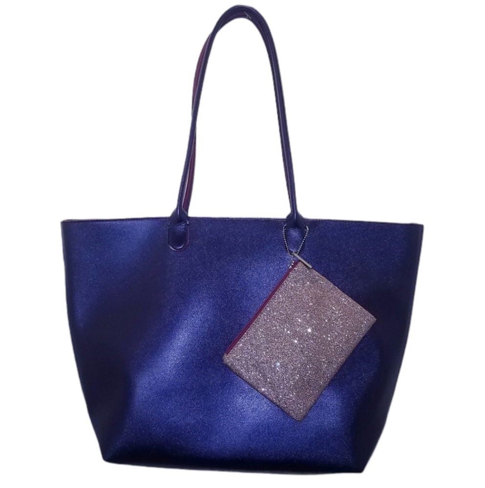 Bath & Bodyworks Metallic Purple Tote Large